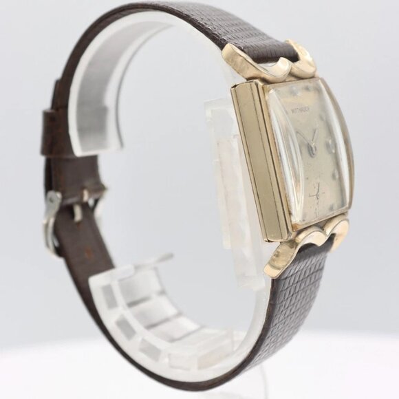 Vintage Wittnauer 583-105 Mustache Lug Men's Mechanical Wristwatch 84/1 10k GF - Picture 1 of 4